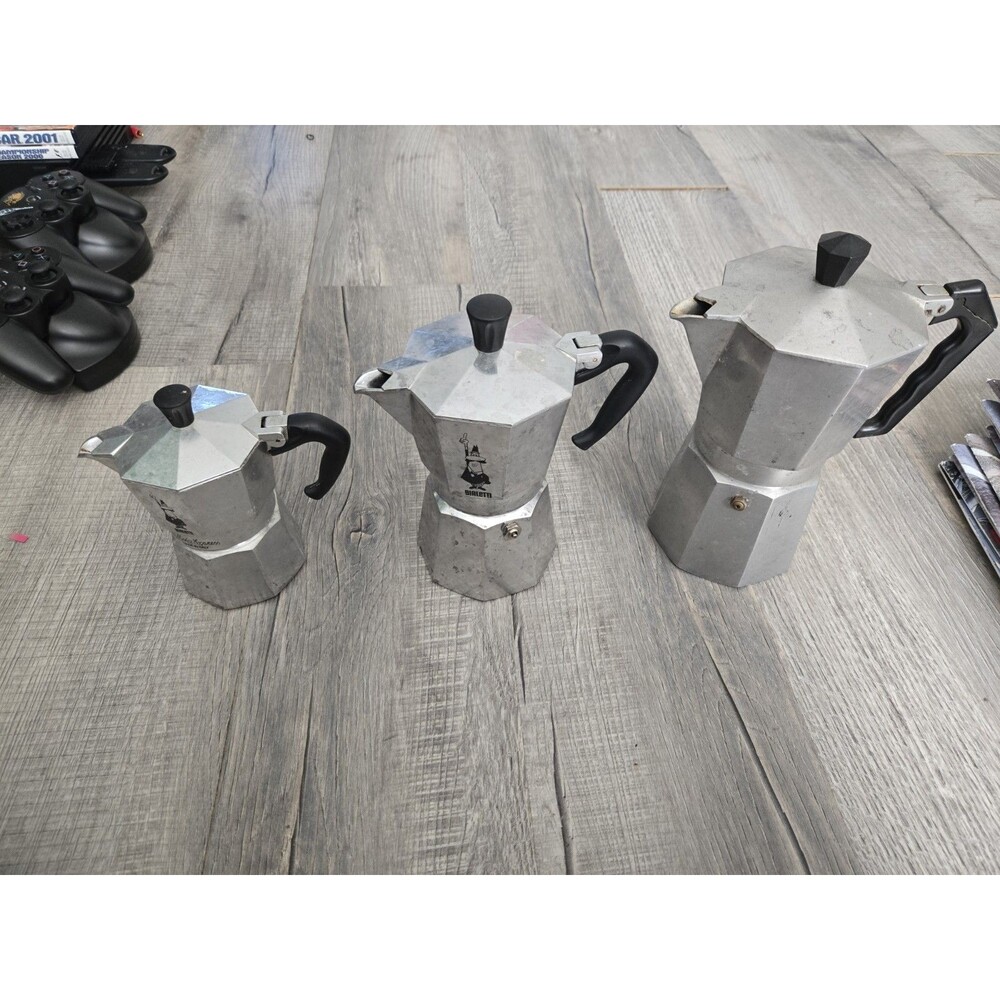 Bialetti lot of 3 Moka Express Crusinallo Stovetop Coffee Espresso pot